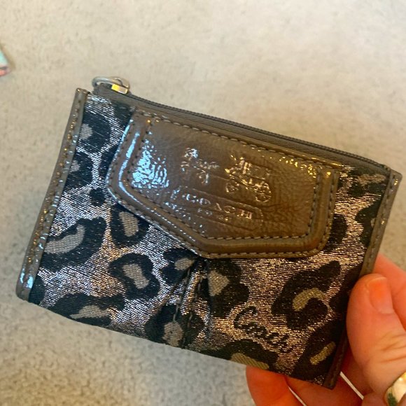 COACH Metallic Animal Print Card Case - Picture 1 of 4